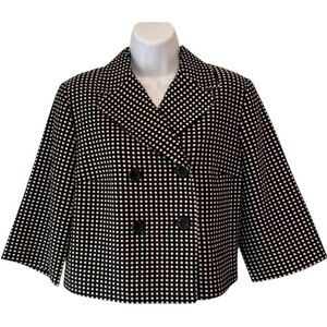 Shabby Chic Academia Twee Rockabilly Kenar Semi Cropped Checkered Blazer